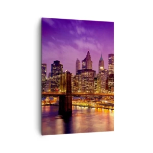 Canvas picture - Violet and Gold Manhattan - 70x100 cm