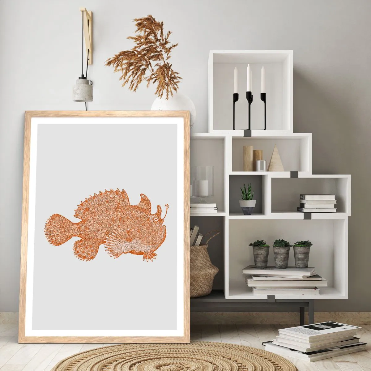 Poster in light oak frame - Fish after All - 30x40 cm
