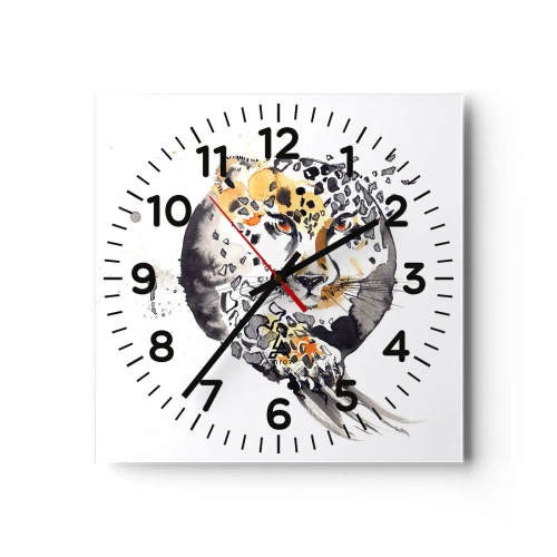 Wall clock - Clock on glass - Wild Beauty - 40x40 cm