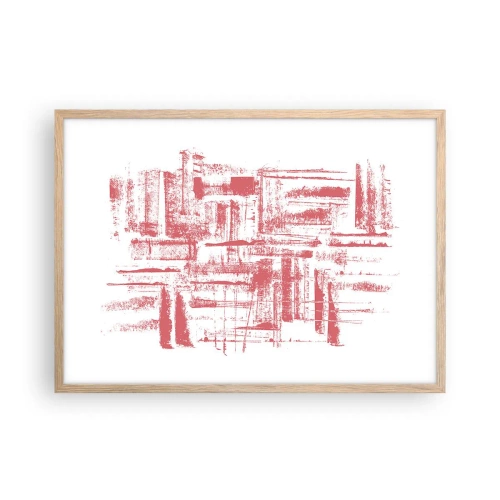 Poster in light oak frame - Red City - 70x50 cm