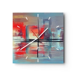 Wall clock - Clock on glass - Landscape in a foreign Dimension - 40x40 cm