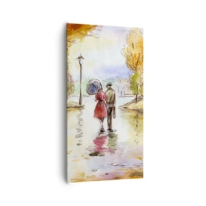 Canvas picture - Romantic Autumn in a Park - 65x120 cm