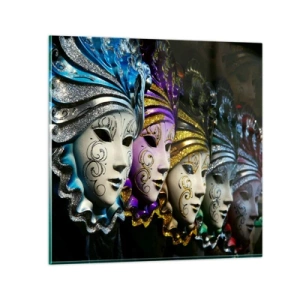 Glass picture - Secret in Gold and Silver - 60x60 cm