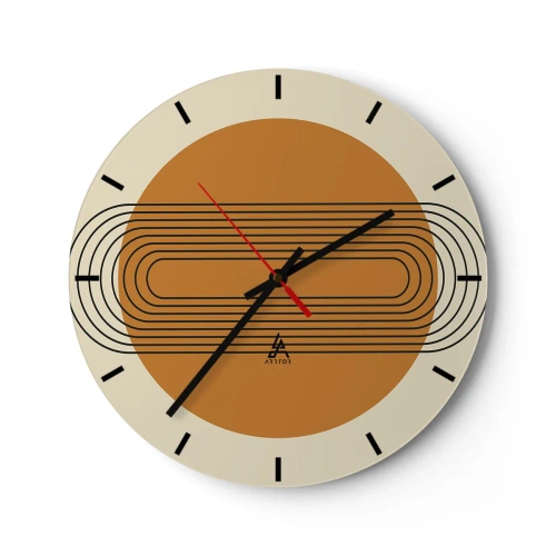 Wall clock - Clock on glass - Perfect Plan - 40x40 cm