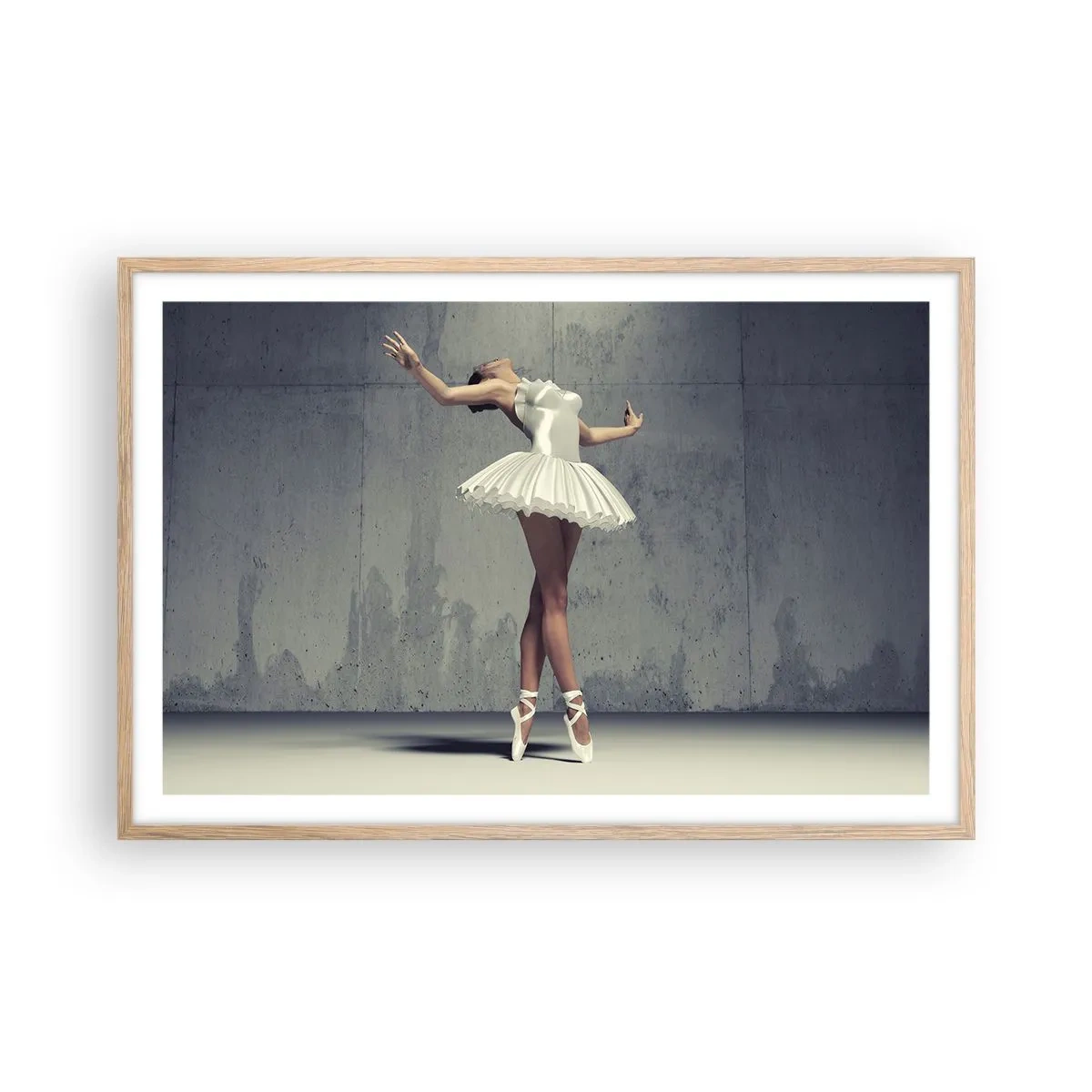 Poster in light oak frame - Light like a Bird - 91x61 cm