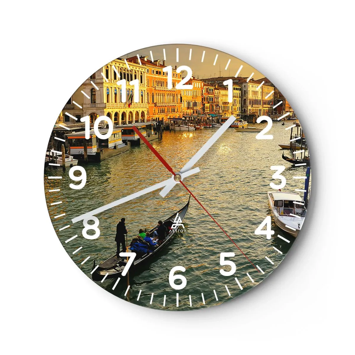 Wall clock - Clock on glass - On the Sunny side of a Street - 40x40 cm