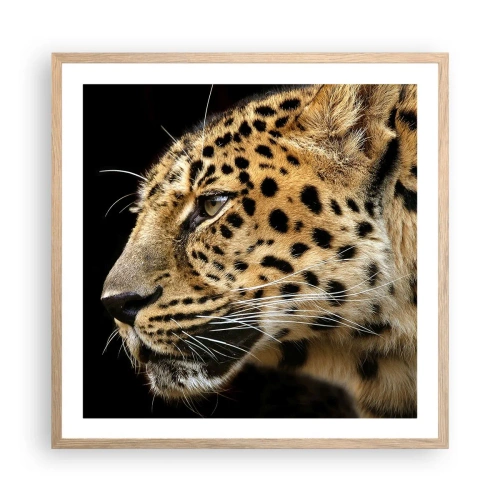 Poster in light oak frame - Calm, Focused, Ready - 60x60 cm