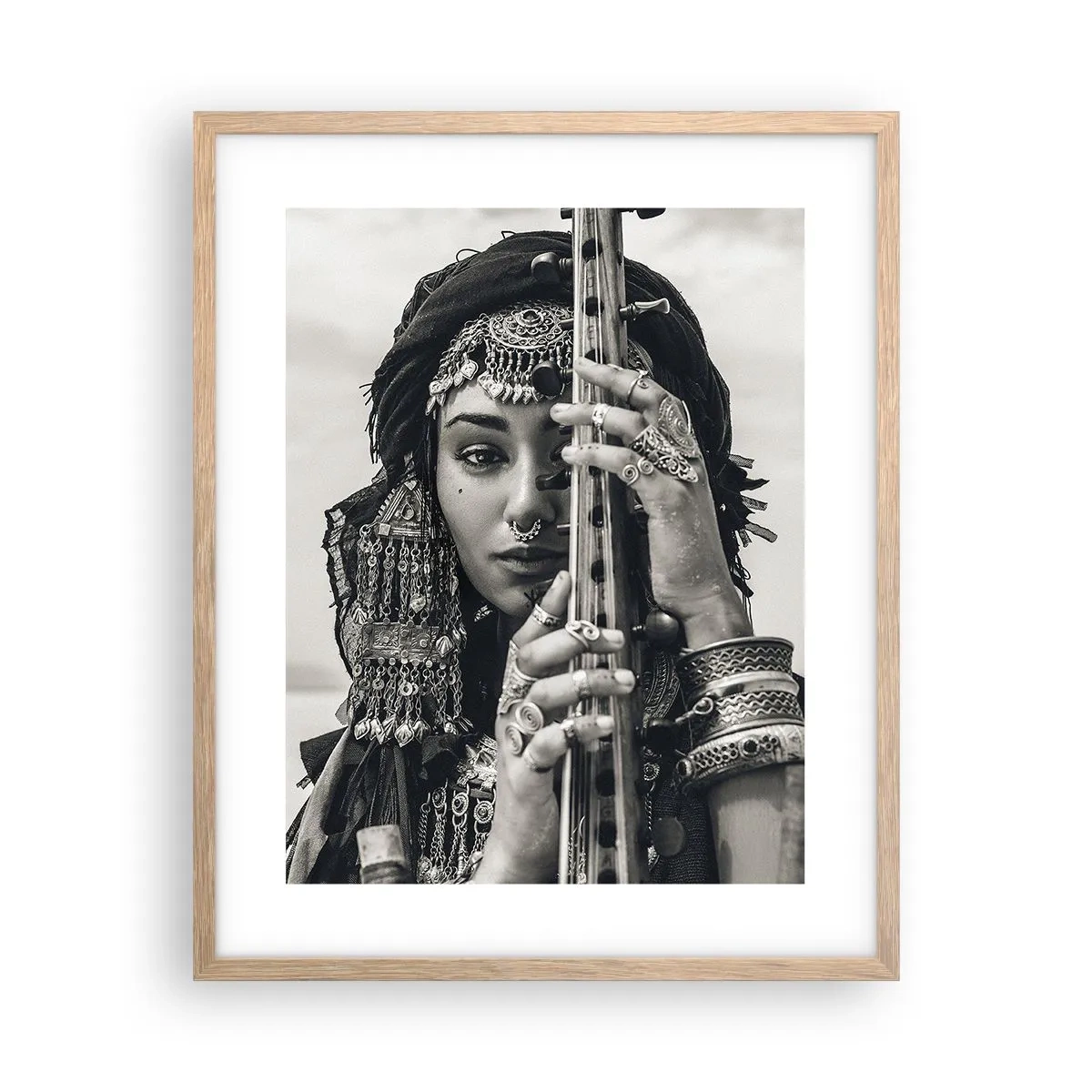 Poster in light oak frame - Only Music of the Orient - 40x50 cm