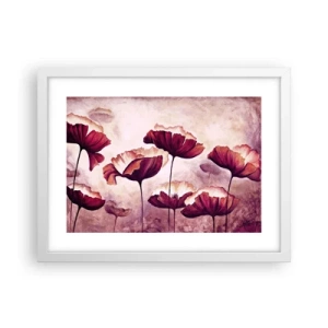 Poster in white frmae - Red and White Flake - 40x30 cm