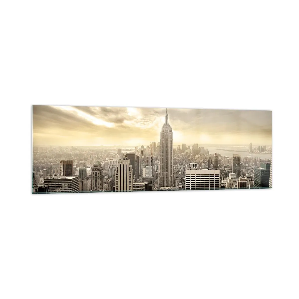 Glass picture - New York Woven in Grey - 160x50 cm