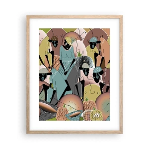 Poster in light oak frame - Big Holiday Is Coming - 40x50 cm