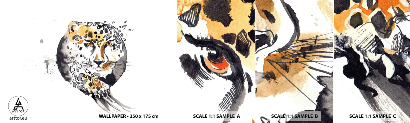 Photo Wallpaper Sample Self-Adhesive Deluxe Sticker - Wild Beauty - Animals, Panther, Nature - 100x30 cm