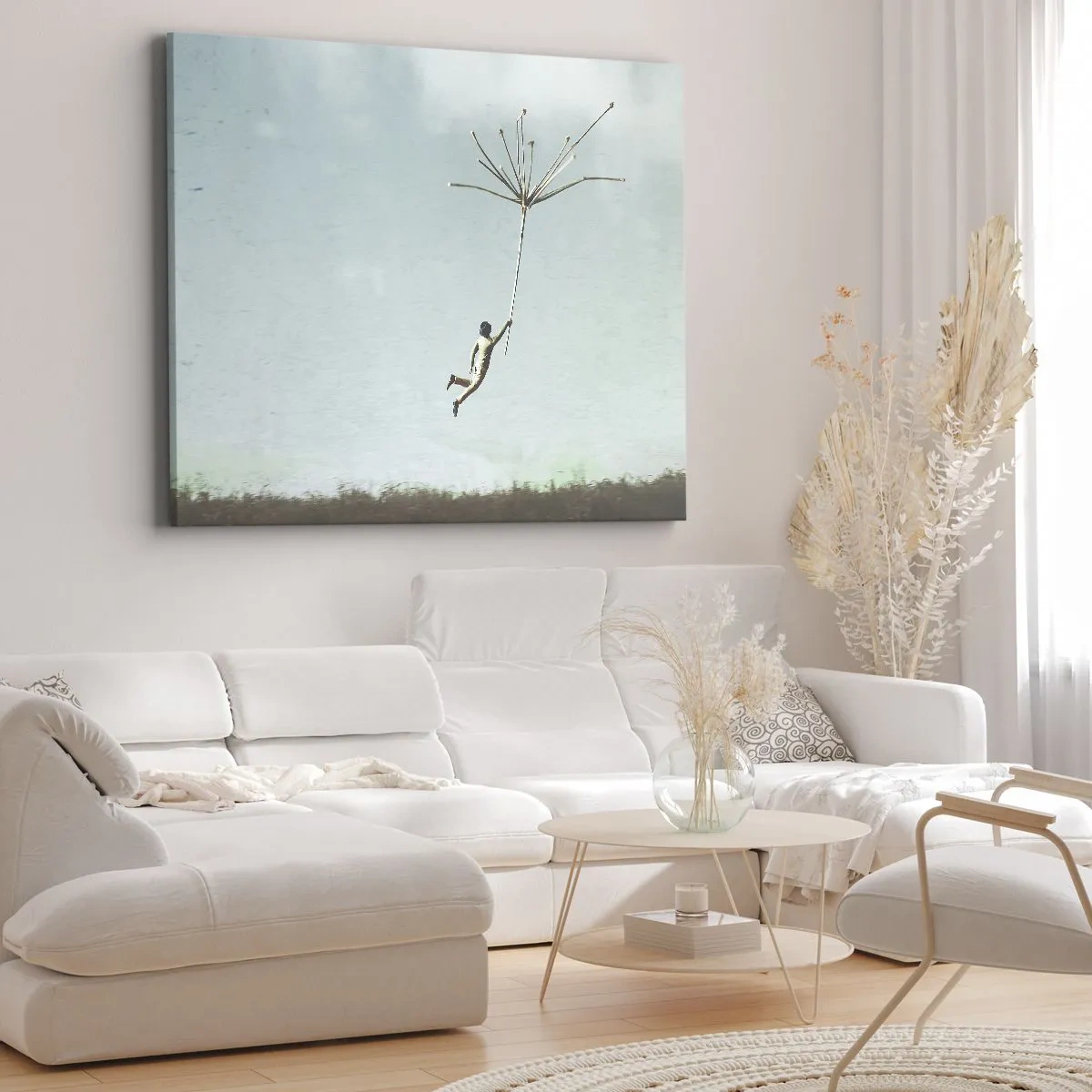 Canvas picture - Kites, Dandelions, Wind - 120x80 cm