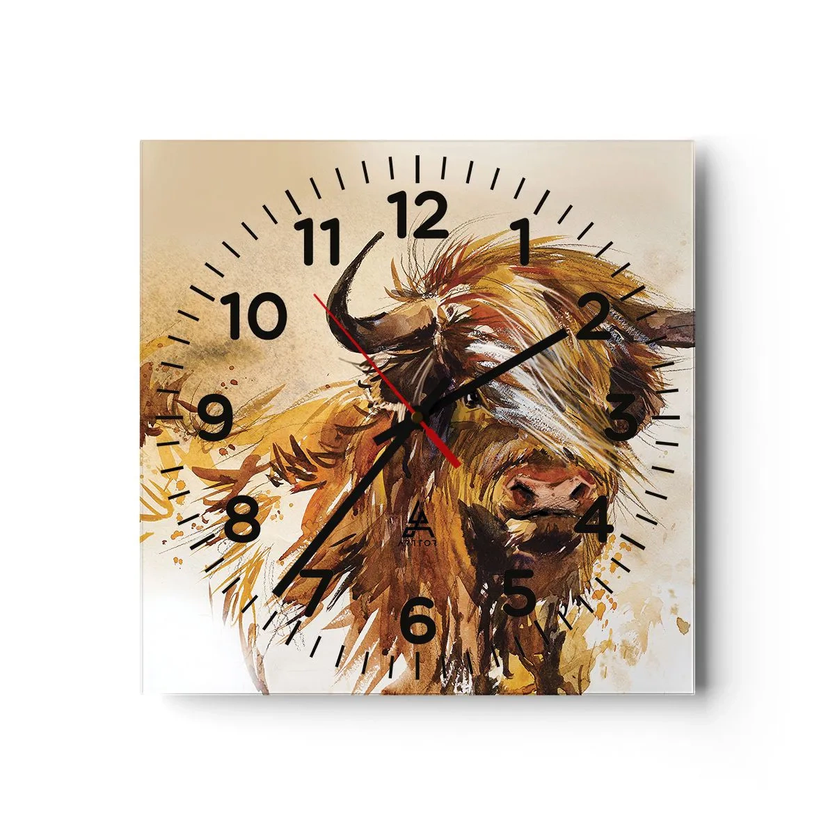Wall clock - Clock on glass - Pride of a Hunter - 30x30 cm