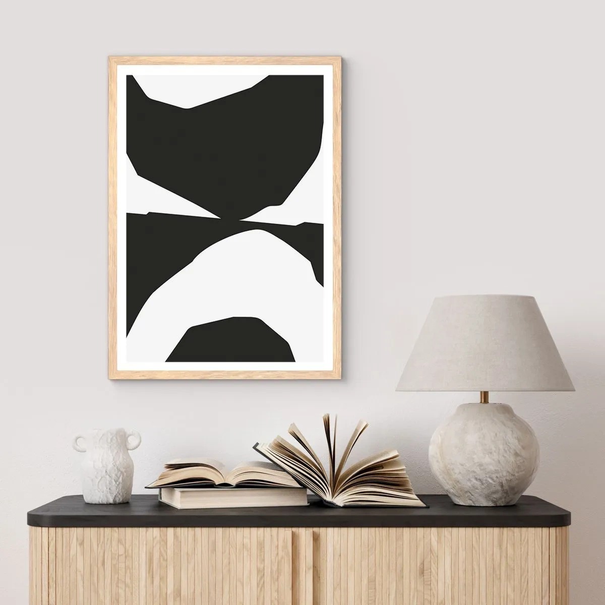 Poster in light oak frame - Positive - Negative - 40x50 cm