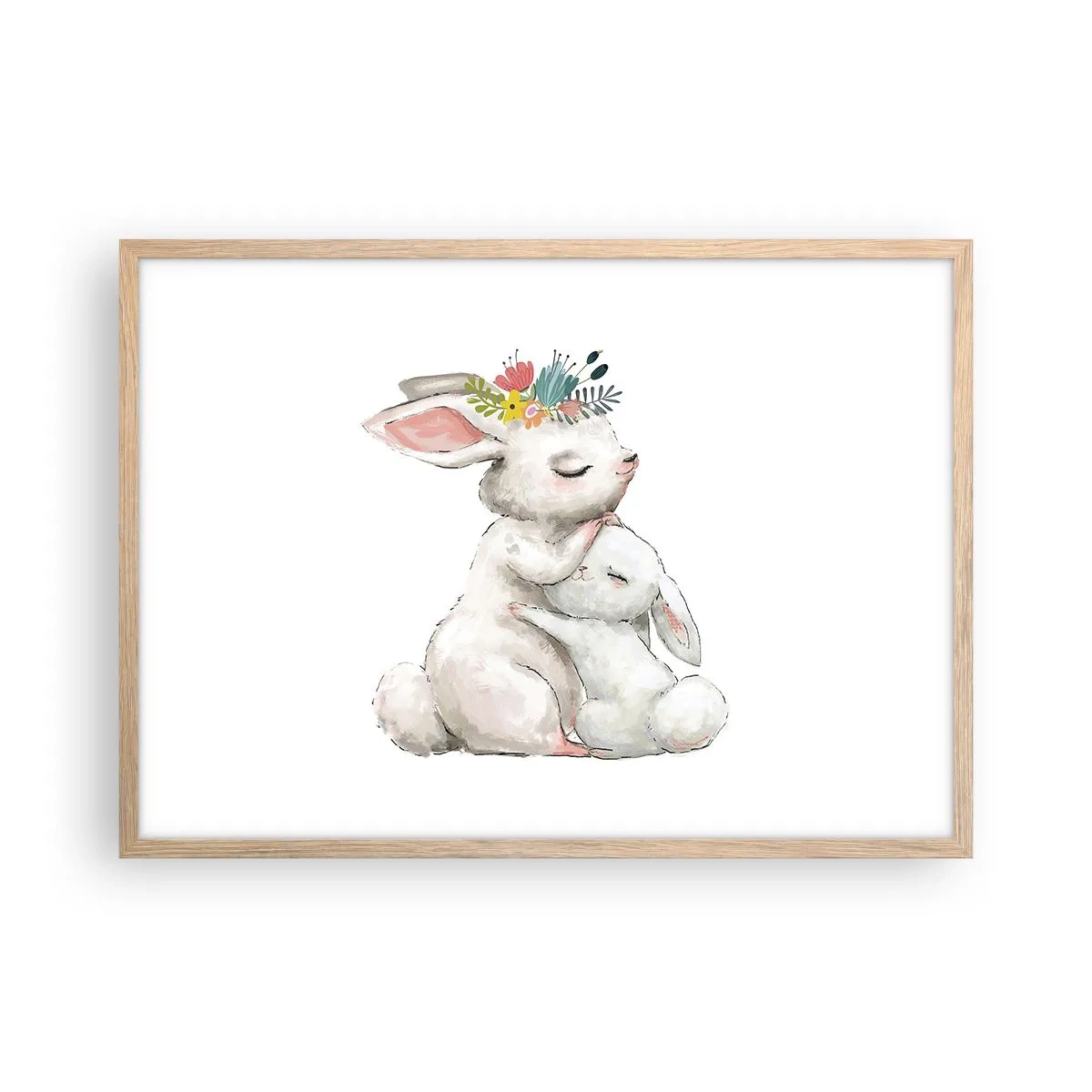 Poster in light oak frame - There's No Place Like at Mum's - 70x50 cm