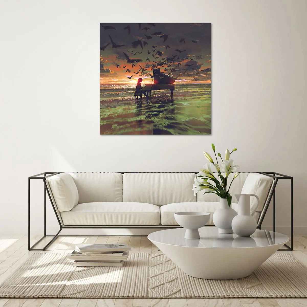 Glass picture - Concert for Piano and Waves - 50x50 cm