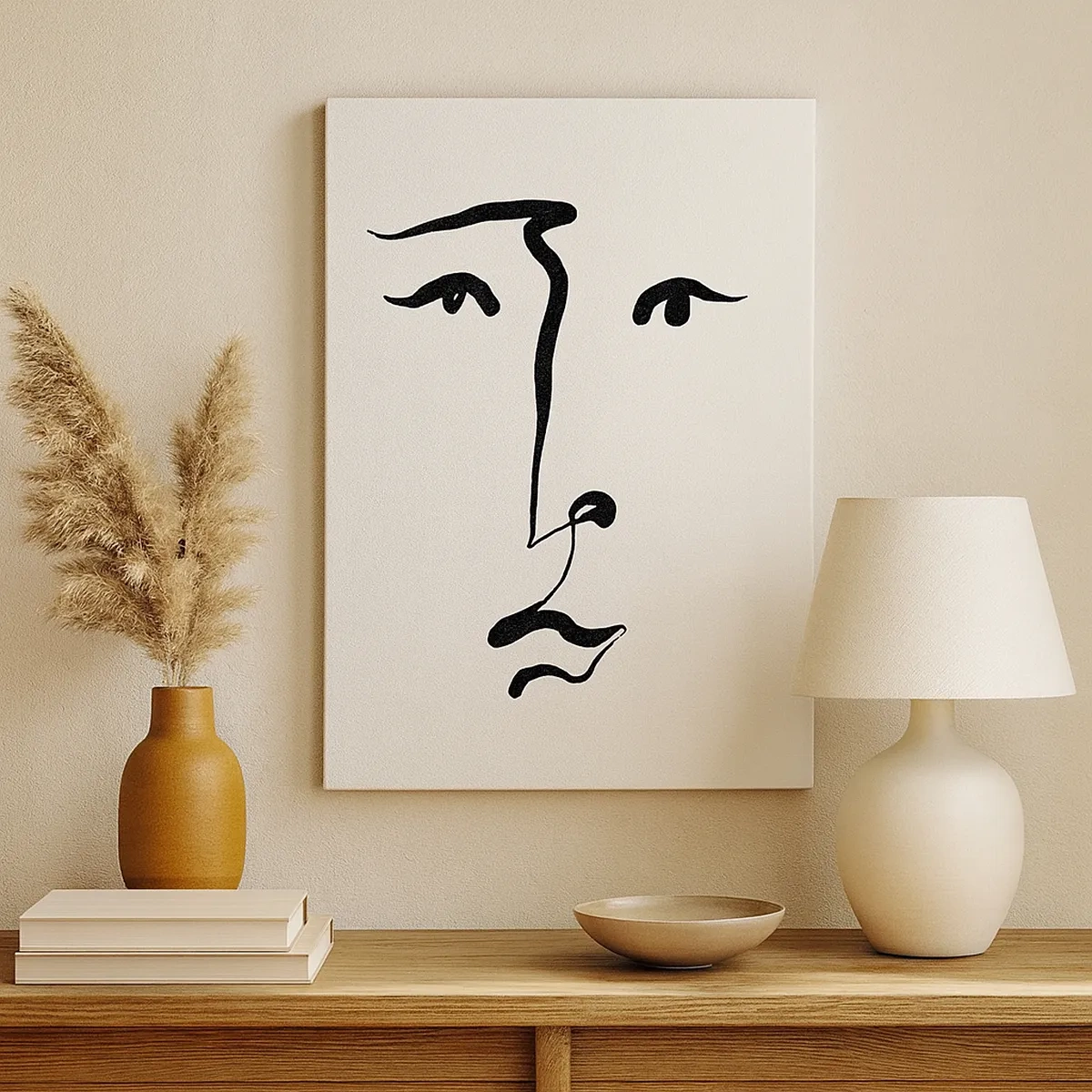 Canvas picture - Portrait with One Stroke - 50x70 cm