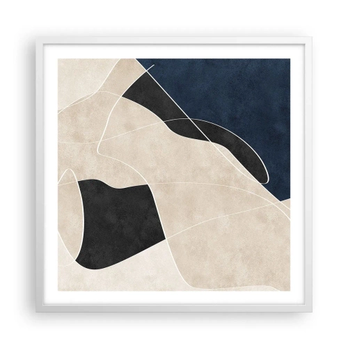 Poster in white frmae - Abstract Composition - Contrast of Colours - 60x60 cm