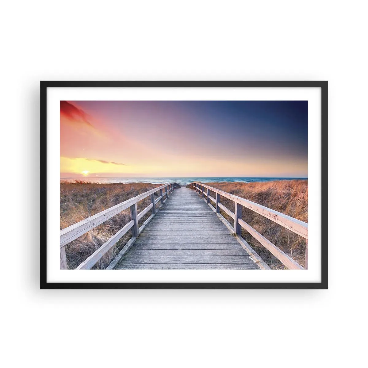 Poster in black frame - Baltic Evening Aurora - 70x50 cm