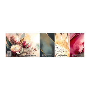 Photo Wallpaper Sample Standard Eco - Profile and En Face - Flowers, Art Deco, Botany - 100x30 cm