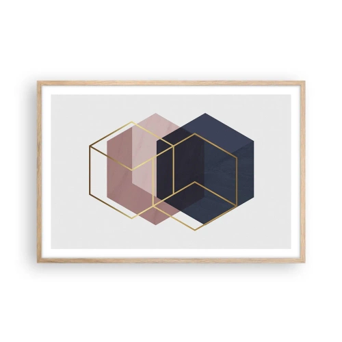 Poster in light oak frame - Power of Simplicity - 91x61 cm