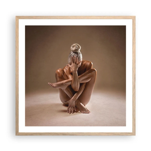 Poster in light oak frame - Unity of Body and Spirit - 60x60 cm