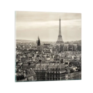 Glass picture - Over the Roofs of Paris - 70x70 cm