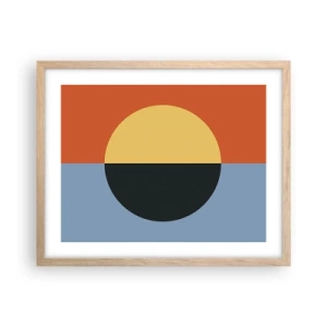 Poster in light oak frame - Composition of Warm and Cool - 50x40 cm