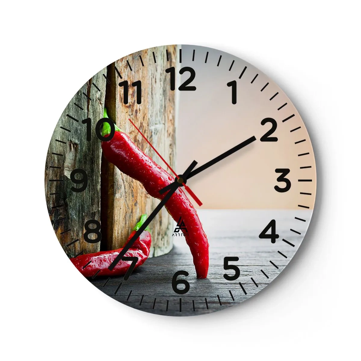 Wall clock - Clock on glass - Red Hot Chilli Peppers - 40x40 cm