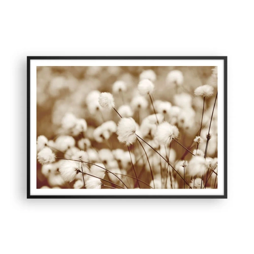 Poster in black frame - Fluffy field - 100x70 cm