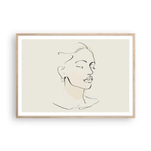 Poster in light oak frame - With a Decisive Line - 100x70 cm