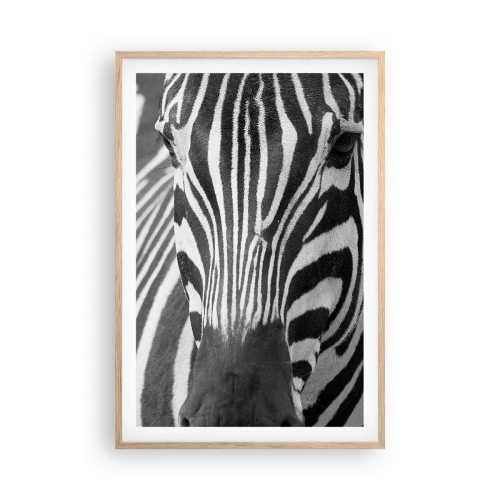 Poster in light oak frame - World Is Black and White - 61x91 cm