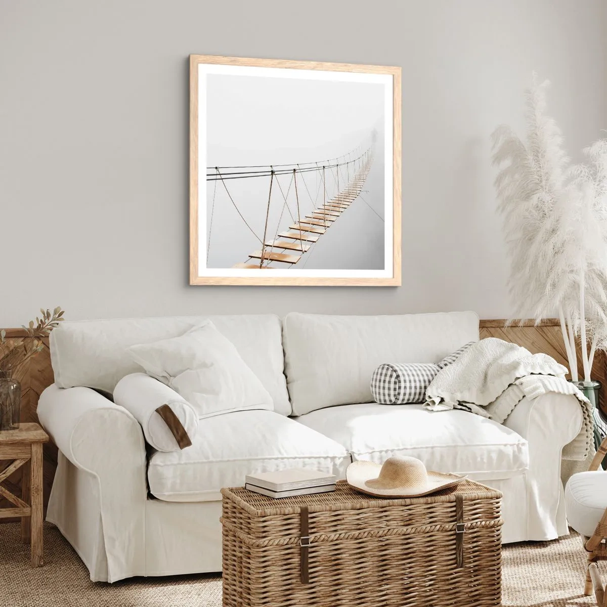 Poster in light oak frame - Where Did He Take You? - 30x30 cm