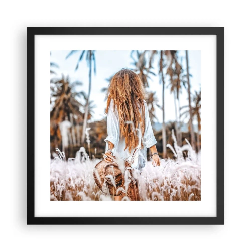 Poster in black frame - Born from Grass Fluff - 40x40 cm