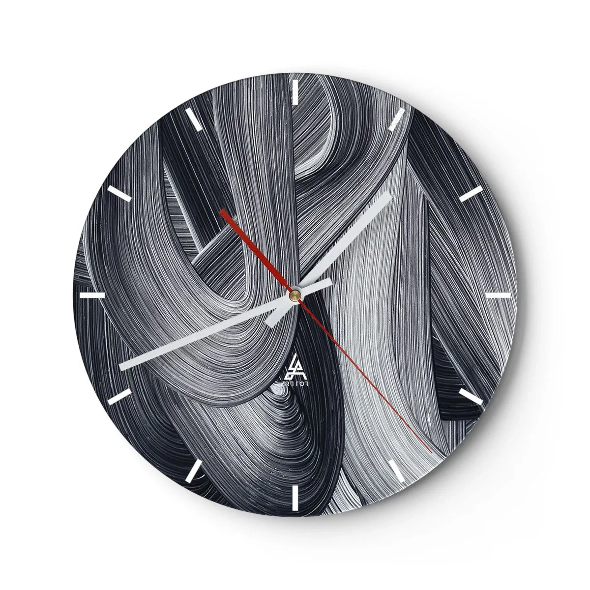 Wall clock - Clock on glass - Fluidity of Reality - 40x40 cm