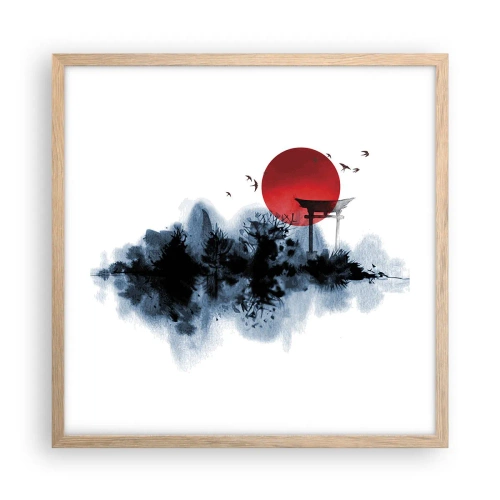 Poster in light oak frame - Japanese View - 50x50 cm