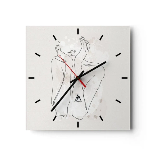 Wall clock - Clock on glass - Dreamful Moment - 30x30 cm