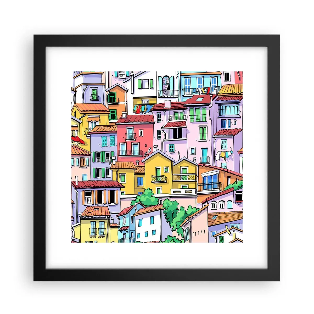 Poster in black frame - Merry City - 30x30 cm