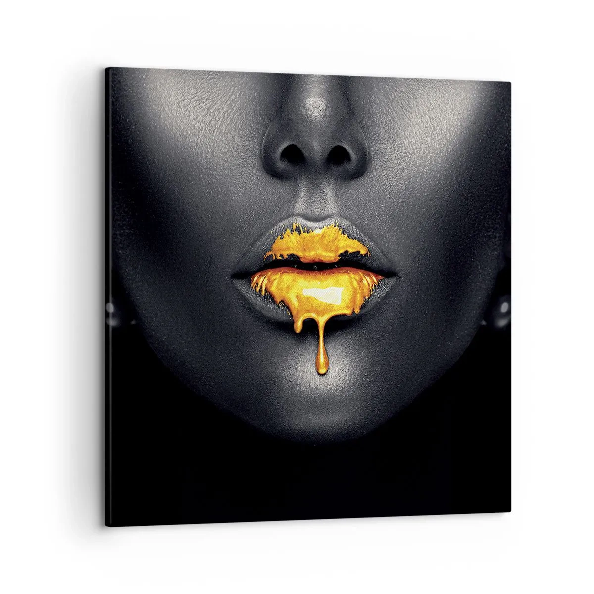 Canvas picture - Golden Lips - 50x50 cm