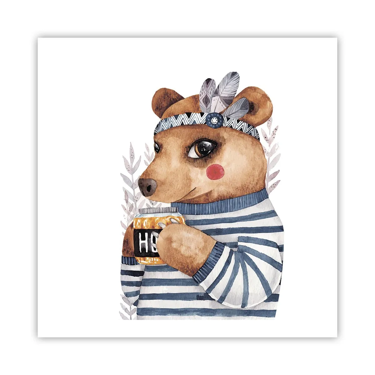 Poster - Sweet Lady Bear - 60x60 cm