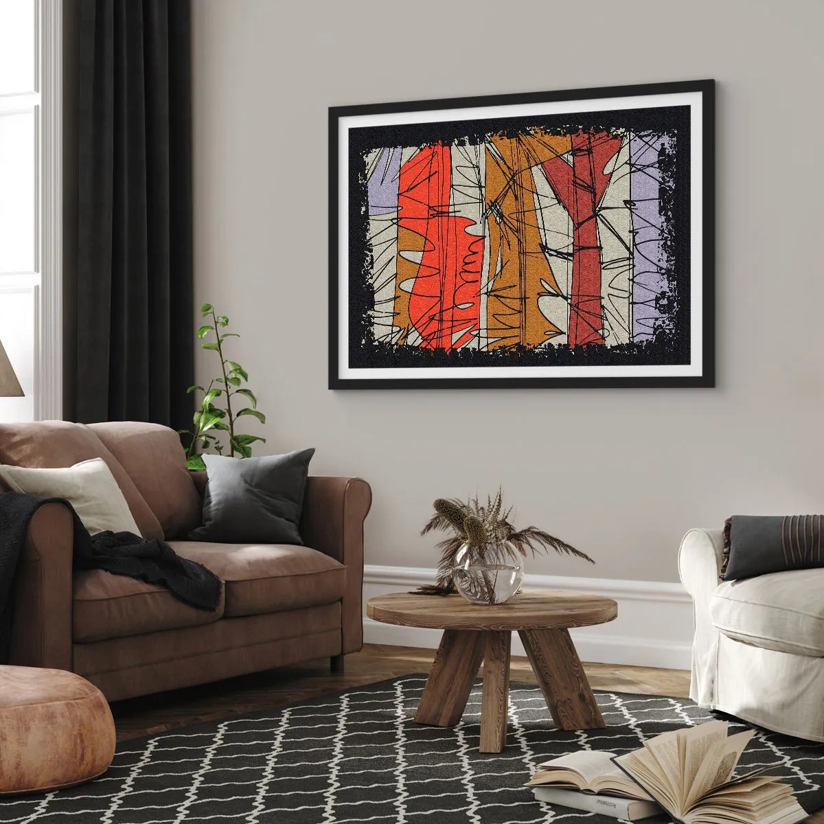 Poster in black frame - Spontaneous Composition - 100x70 cm