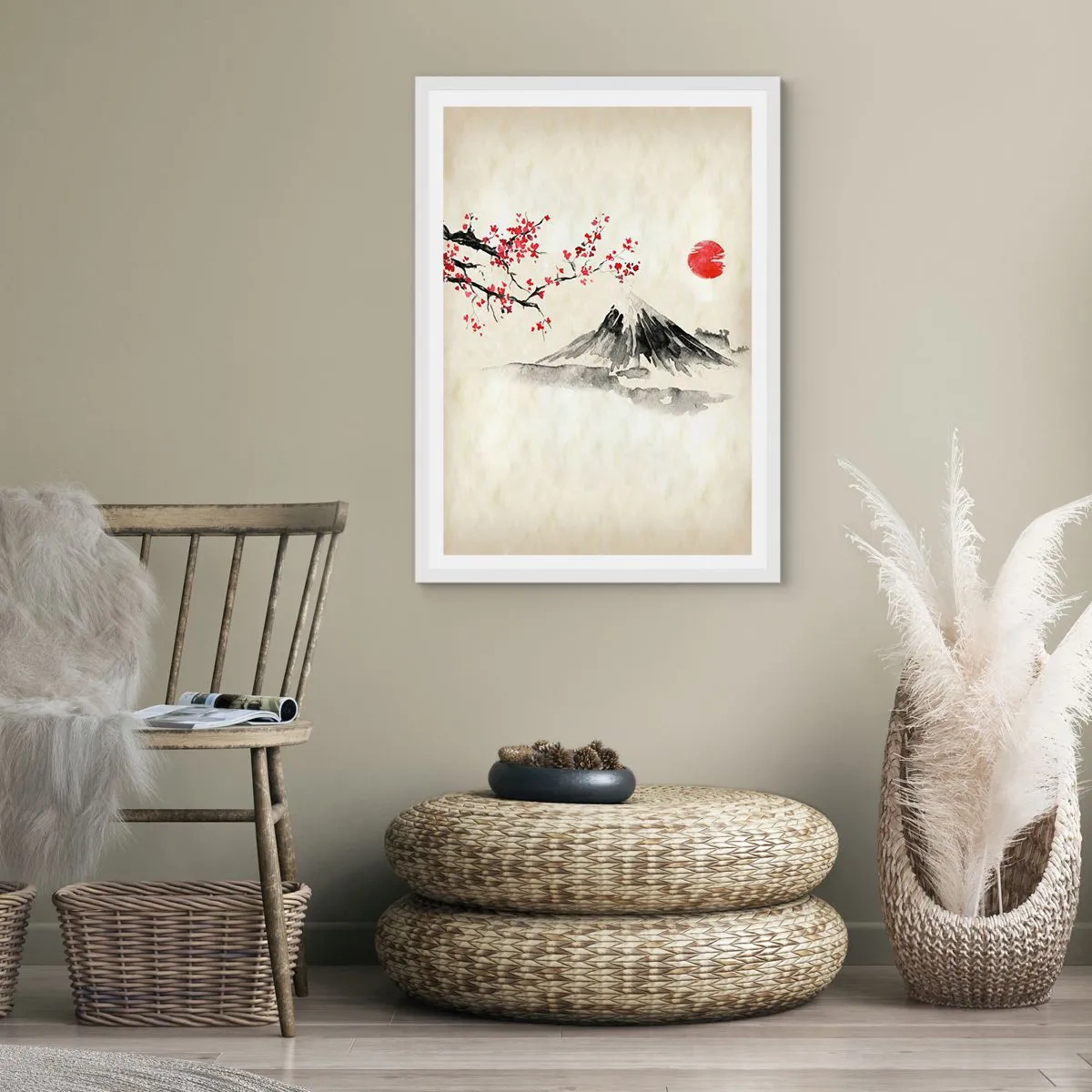 Poster in white frmae - Love Japan - 30x40 cm