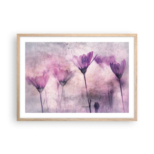 Poster in light oak frame - Dream of Flowers - 70x50 cm