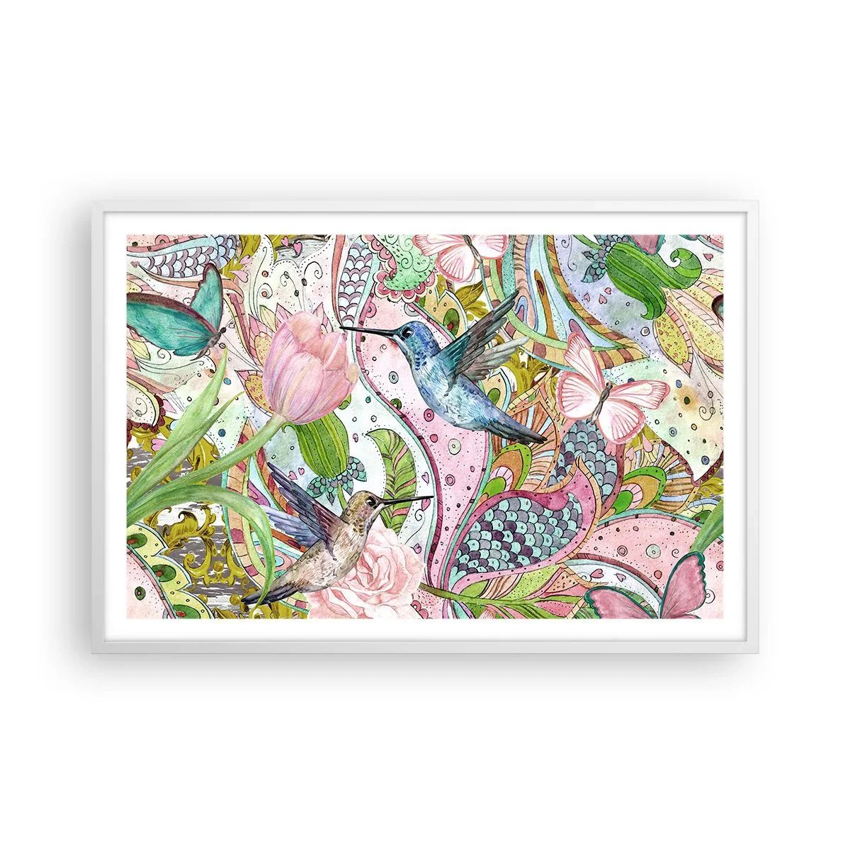 Poster in white frmae - Entwined in the Vines - 91x61 cm