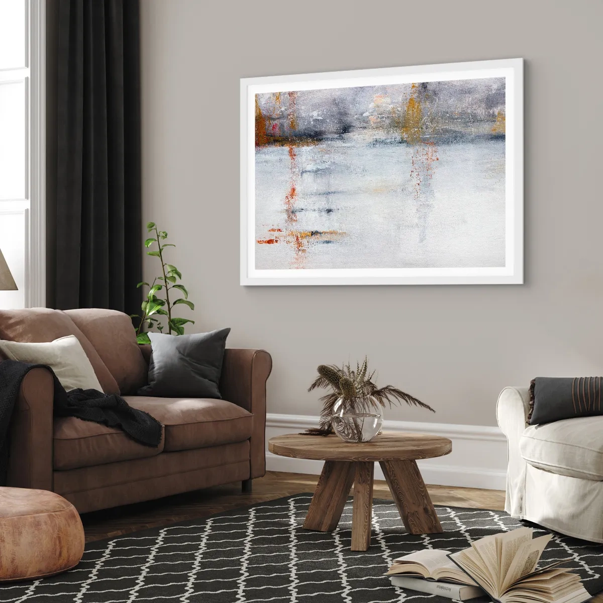 Poster in white frmae - Behind a Curtain of Air - 70x50 cm