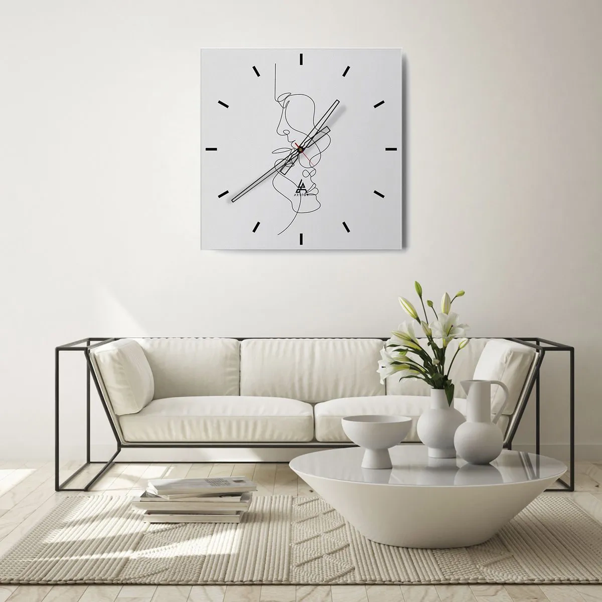 Wall clock - Clock on glass - Ardour of Desires - 40x40 cm