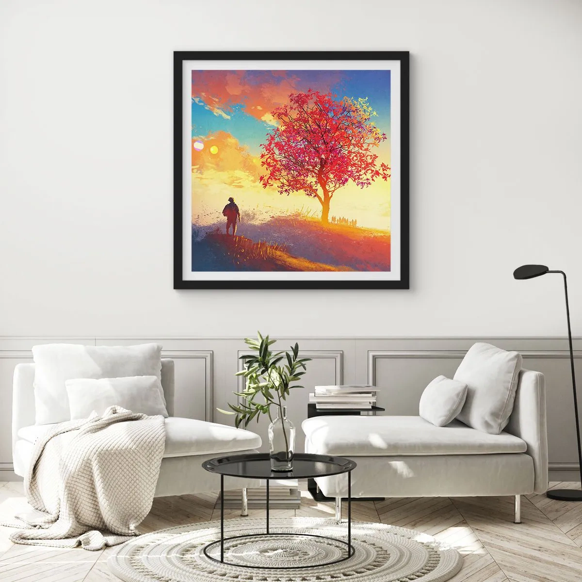 Poster in black frame - Pilgrim at Its Goal - 30x30 cm