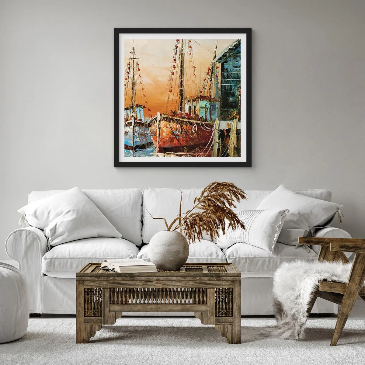 Poster in black frame - Calm Return - 50x50 cm