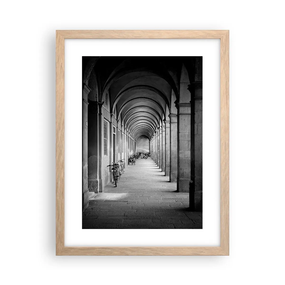 Poster in light oak frame - Under the Arcades - 30x40 cm